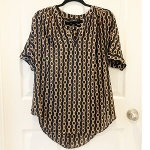 Worthington Black Chain Link Pattern Top